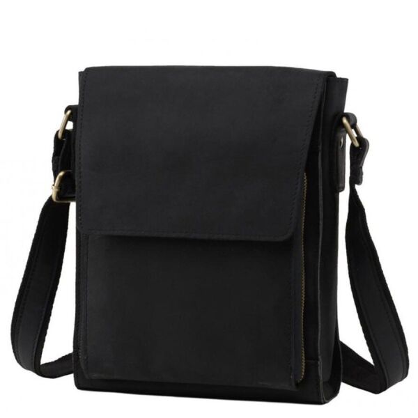 

Мужская кожаная сумка через плечо Tiding Bag G8843-1A Черный