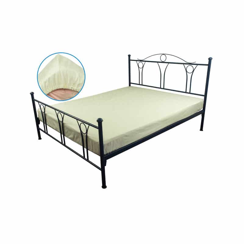 

Простынь Руно двуспальная 180*200 см бязь на резинке арт.504.114У_молочний