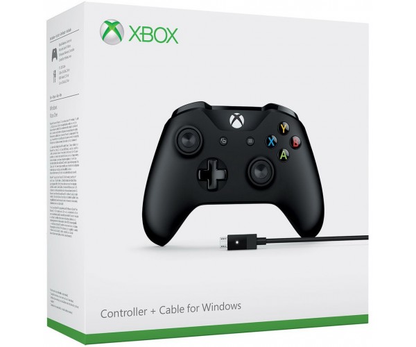 

Microsoft Xbox One S Wireless Controller with Bluetooth (Black) + USB Кабель для Windows
