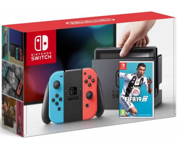

Nintendo Switch Neon Blue-Red + Игра FIFA 19 (русская версия)