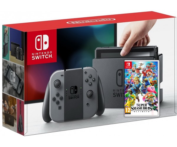 

Nintendo Switch Gray + Игра Super Smash Bros. Ultimate (русская версия)