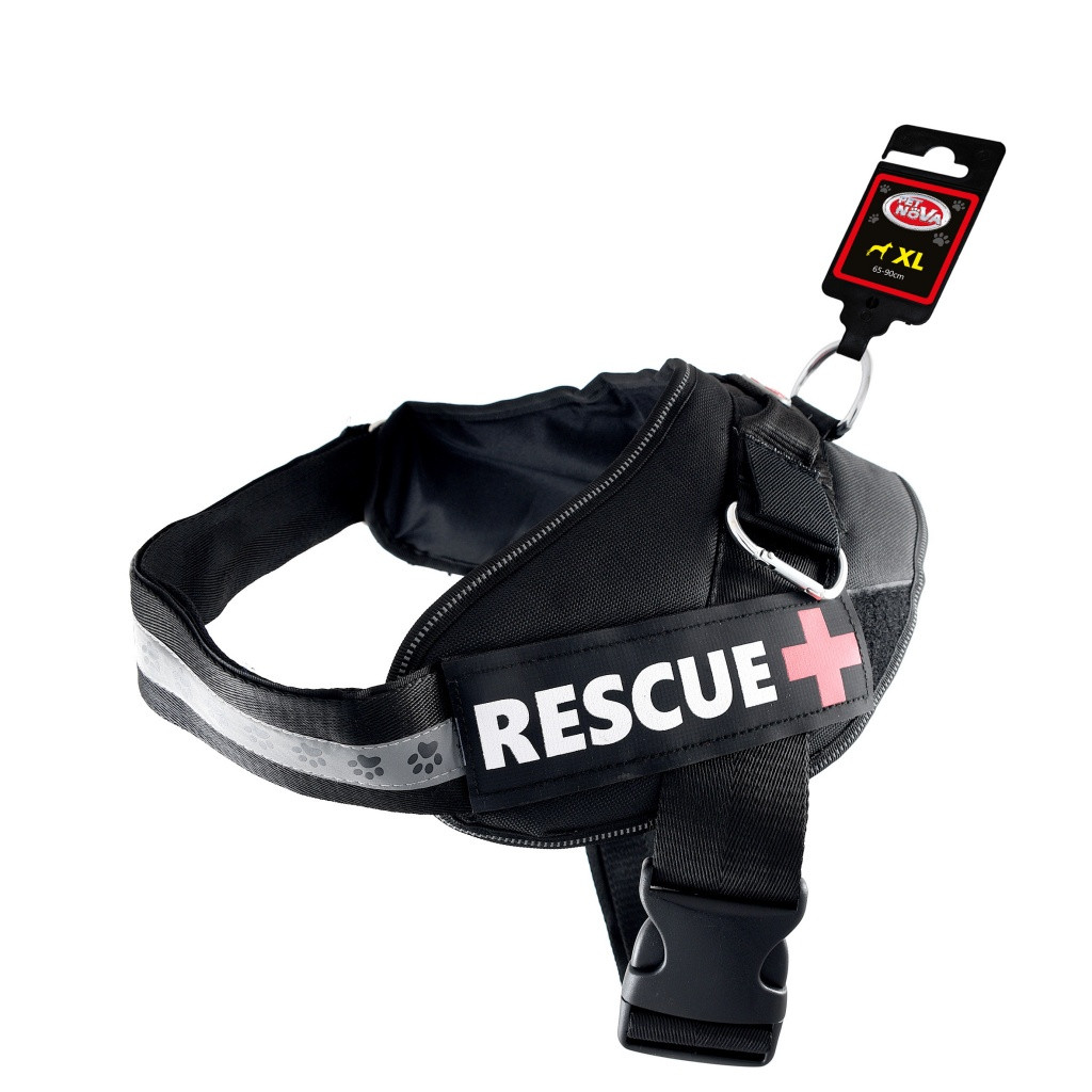 

Шлея усиленная Pet Nova Rescue+ XL 75-105 см Чёрная (HA-RESCUE-BL-XL)