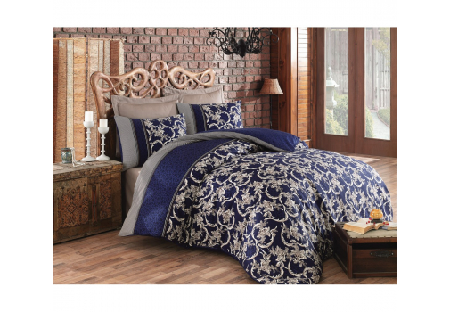 

Постельное бельё Cotton Box Royal Pera Lacivert 200x220 Синий