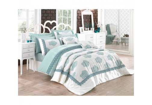 

Покрывало Cotton Box Delux Rodez Mint Бело-зеленый