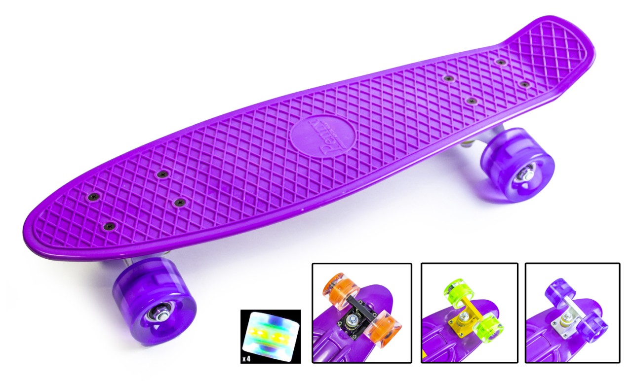 

Скейтборд Фиолетовый Пенни борд Penny Board 22 " Светящиеся колеса (SD 945855758)