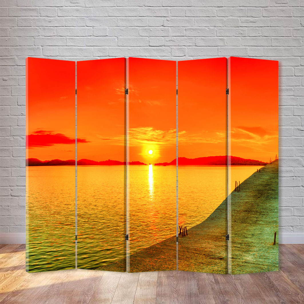 

Ширма декоративная FineDecor "Закат над озером" 200x180 см 003b