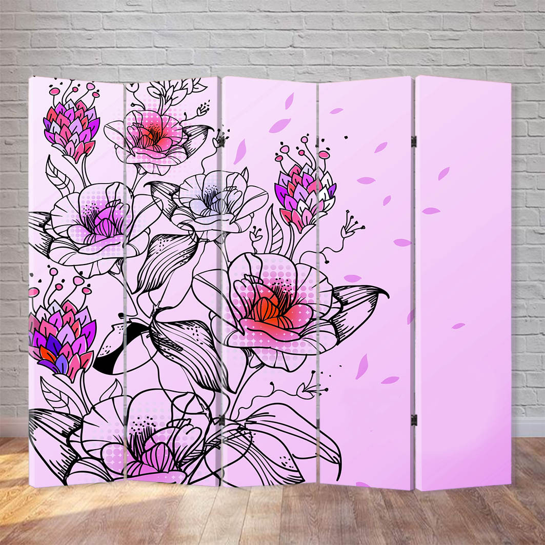 

Ширма декоративная FineDecor "Цветы" 200x180 см 093b