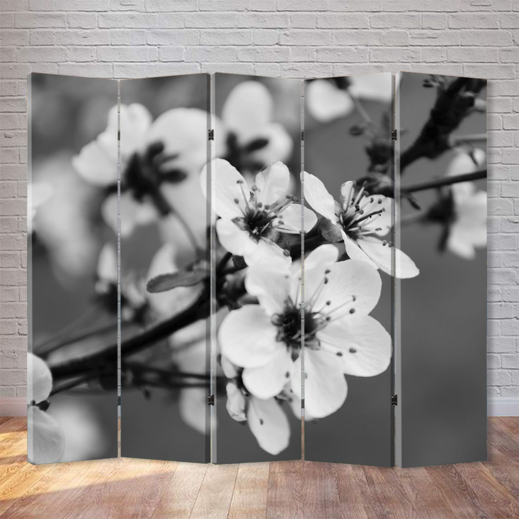

Ширма декоративная FineDecor "Черно-белый цветок вишни" 200x180 см 209b