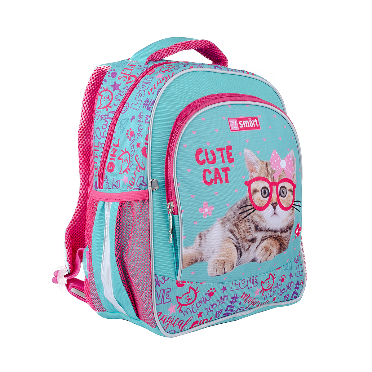 

Рюкзак школьный Smart SM-03 Cute Cat 37 x 28 x 14 см Розово-голубой