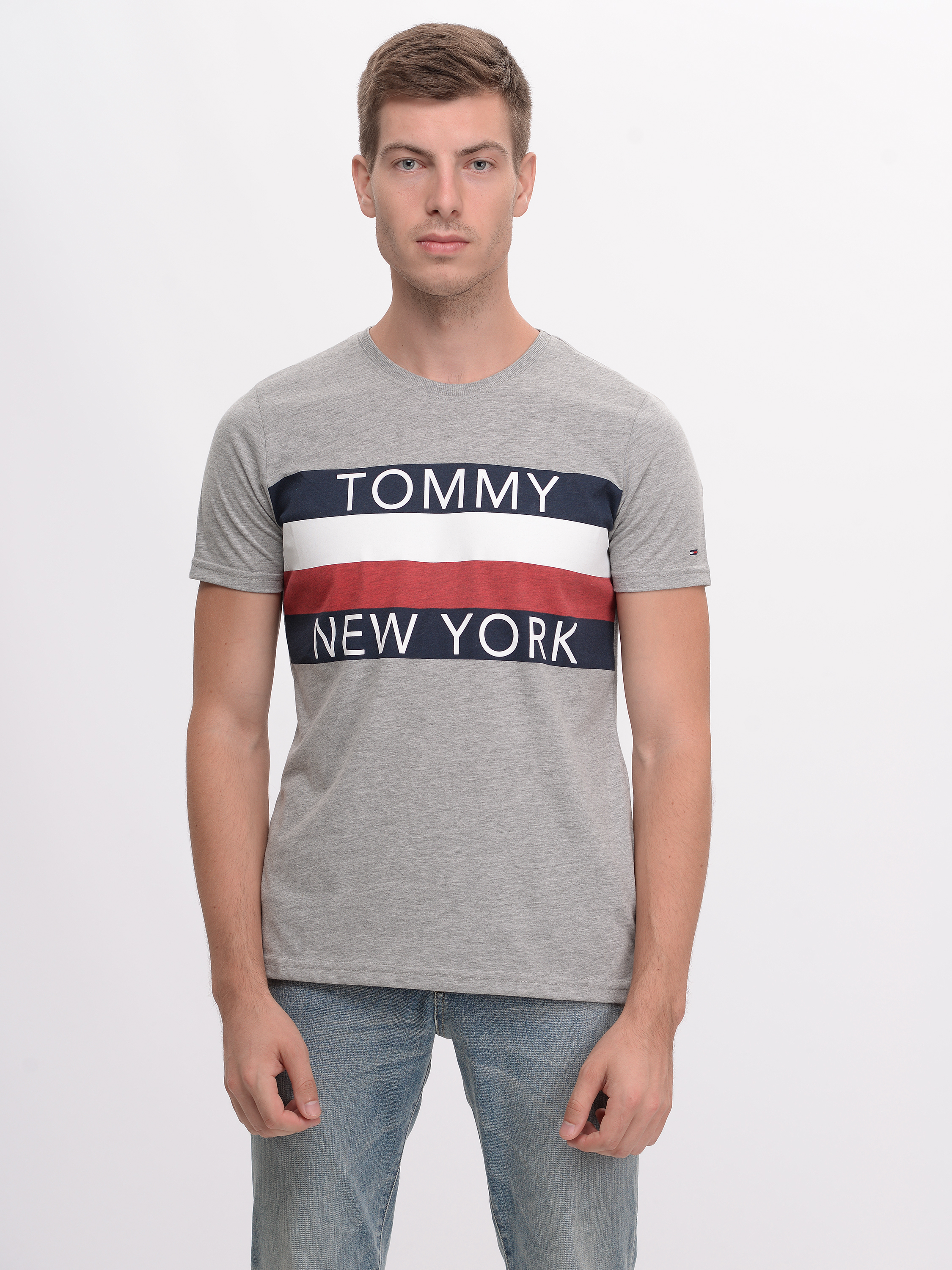 Акція на Футболка Tommy Hilfiger 9551.2 S (44) Сіра від Rozetka