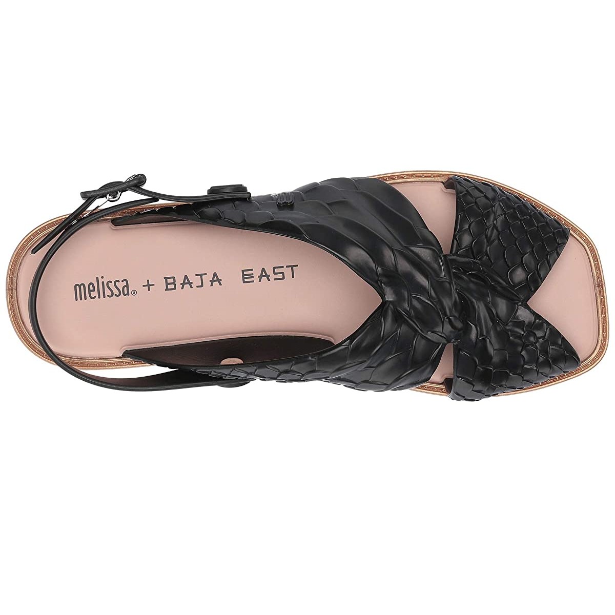 Melissa x Baja East Sauce Flat Sandal Black Python 37