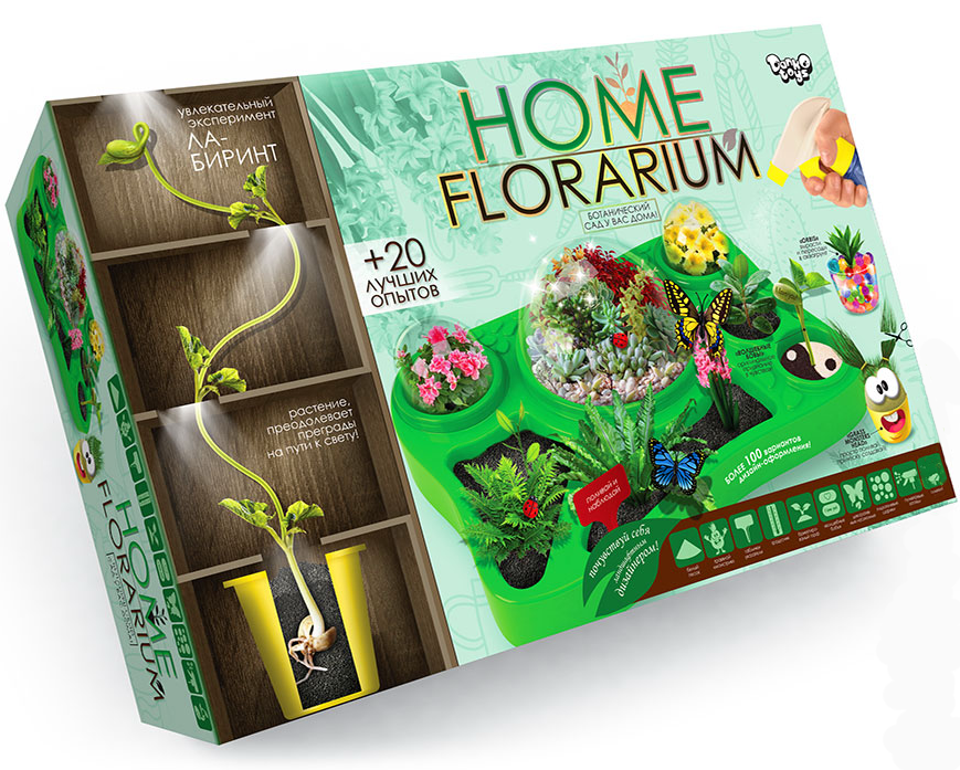 

Безопасный обучающий набор для выращивания растений Danko Toys HFL-01 "Home Florarium"