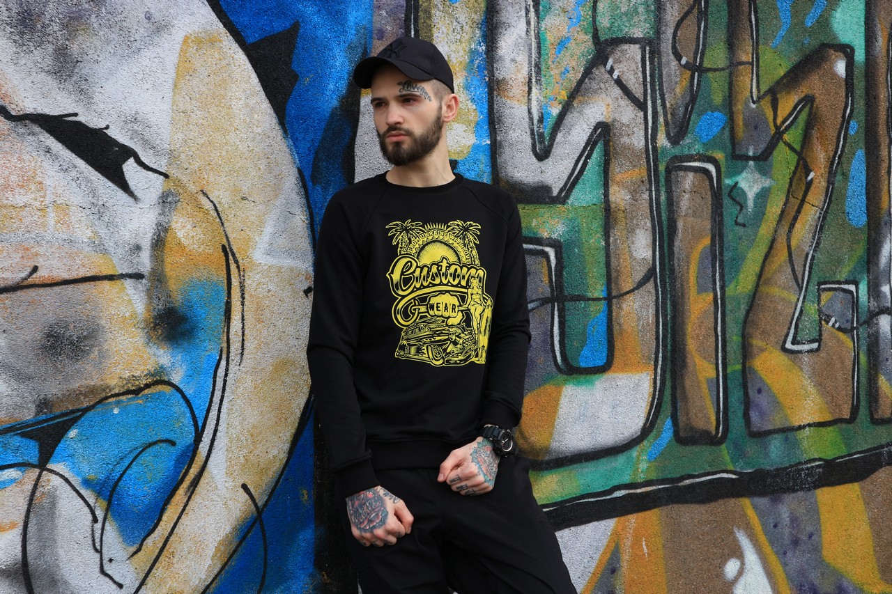

Свитшот Custom Wear Miami, Black - Yellow print L