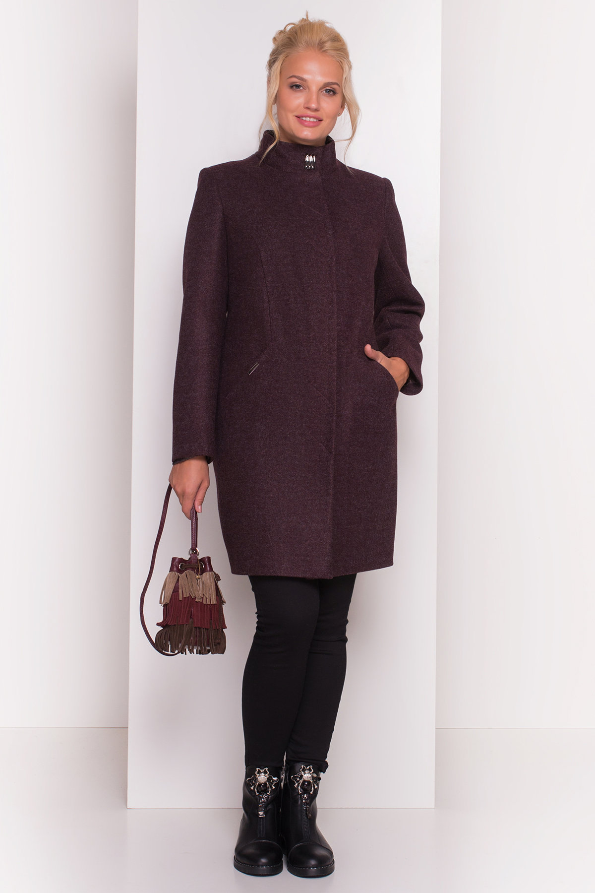 

Пальто Сплит donna 4466 "2XL" марсала 13978.1
