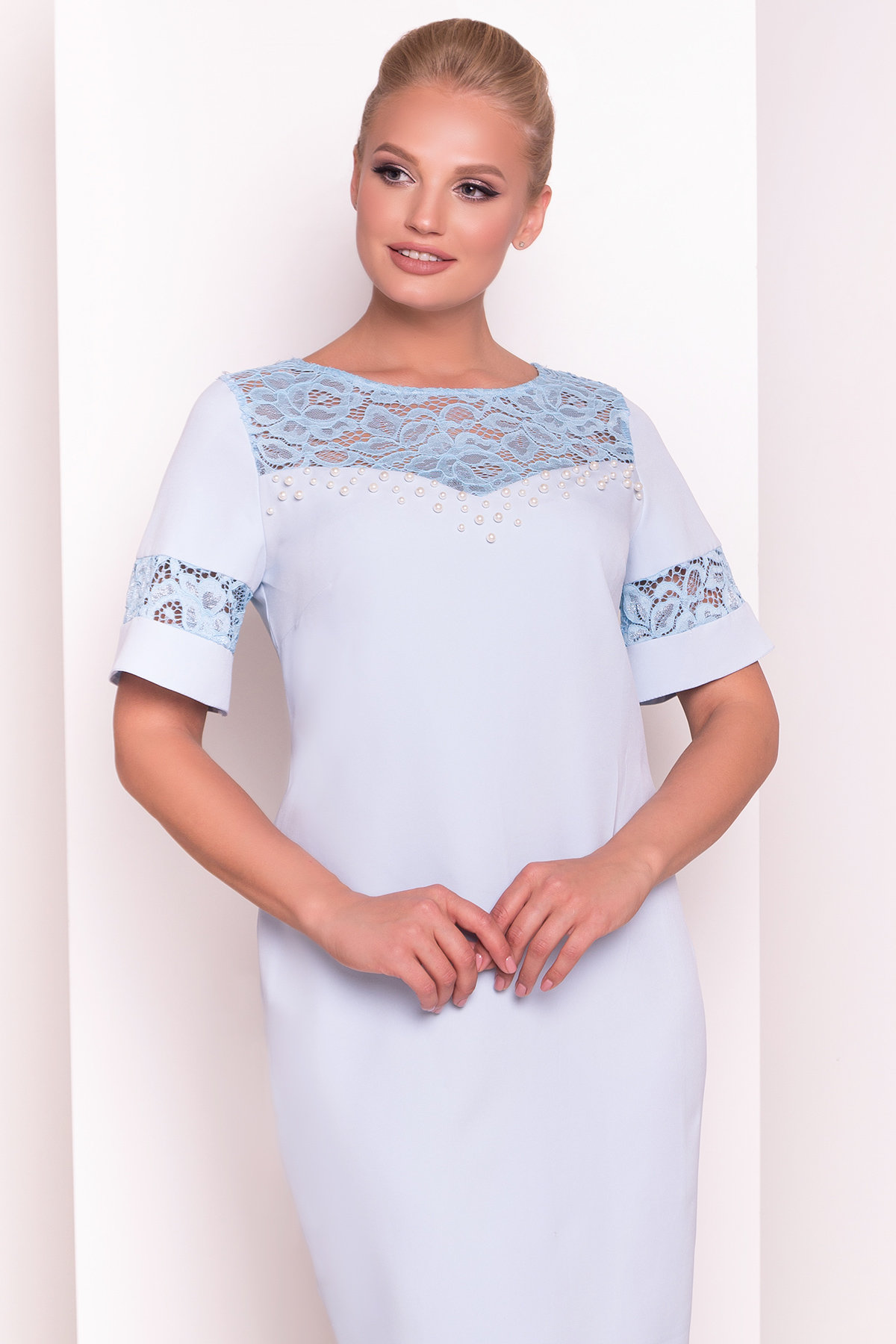 

Платье Эвелина donna 5074 "3XL" светло-голубое 12483.1
