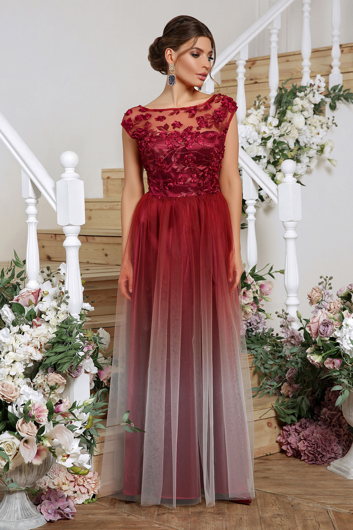 

Платье Августина "S" бордовое 20647.1