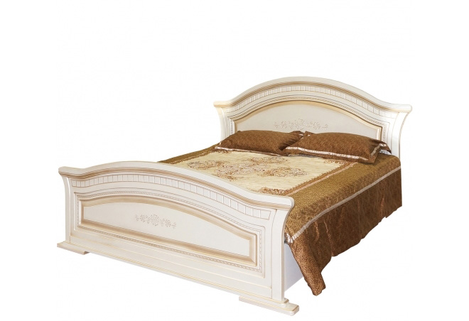 

Кровать Світ меблів Николь 160 + ортопедические ламели 160х200 белый/белое дерево патина