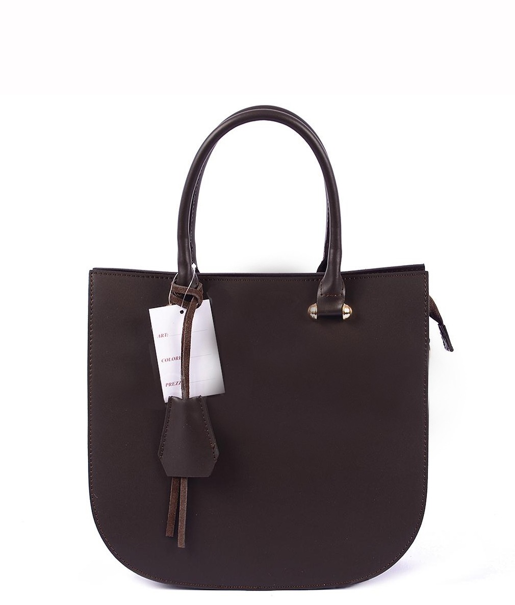 

Кожаная сумка с замшивимы вставками Genuine Leather "Napoli" коричневая Art8507