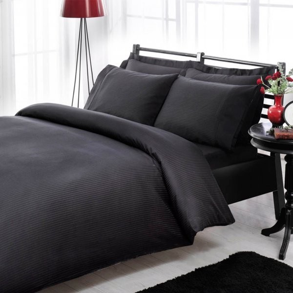 

Двуспальный евро комплект ТАС Premium Basic Black Сатин-Stripe черный цвет