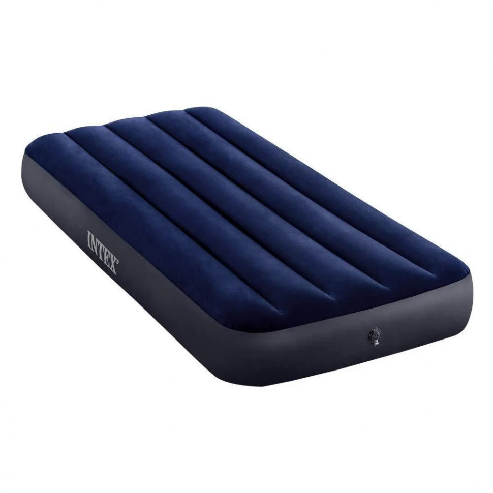 

Односпальный надувной матрас велюр Intex Classic Downy Airbed синего цвета размером 76х191х25 см (RT64756)