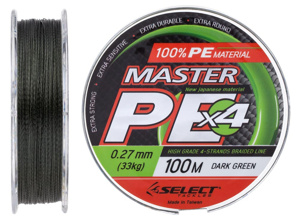 

Шнур Select Master PE 100m 0.27мм 33кг темн.-зел. (арт.123418701596)