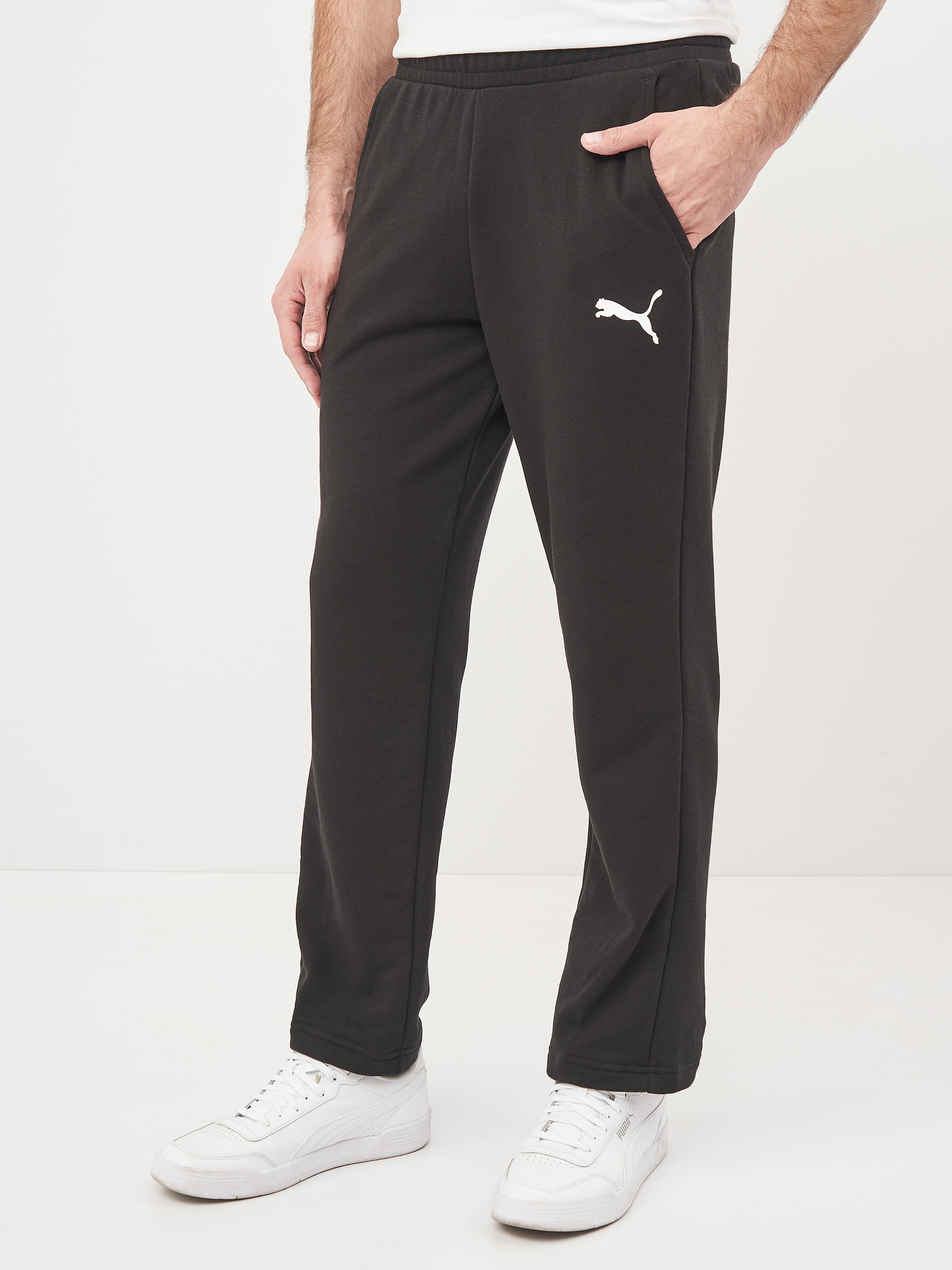 Акція на Спортивні штани чоловічі Puma Ess Logo Pants 58672051 S Чорні від Rozetka