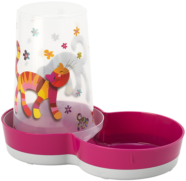 

Автоматическая кормушка-поилка для собак и кошек Moderna Tasty Friends Forever 2в1 15х27х21 см 1.5 л Ярко-розовый (5412087012312)