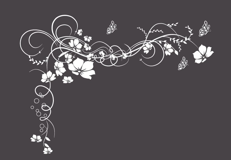 

Интерьерная виниловая наклейка на стену IdeaClock Flowers 150х65 см Белая(53244-46)