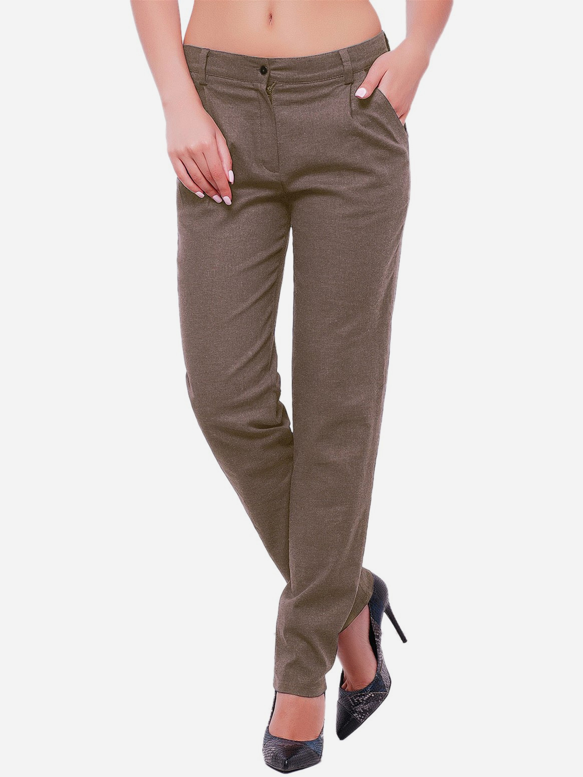 

Брюки Fashion Up Ninel SHT-1513C 42 Серо-коричневые