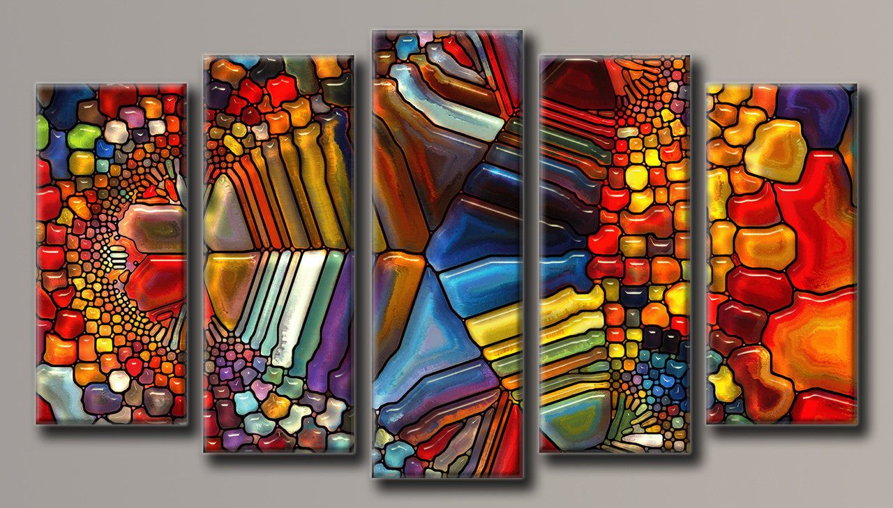 

Картина модульная HolstArt Мозаика 71*128см 5 модулей арт.HAB-066