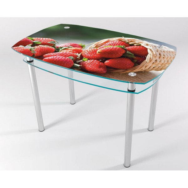 

Стол стеклянный "Jam" Клубника KT-01 120х80 см (усиленные ножки)