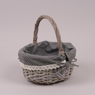 

Корзина с тканью серая