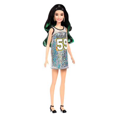 

Кукла Barbie Fashionistas Брюнетка в серебристом платье (FBR37/FXL50) (10-544270)