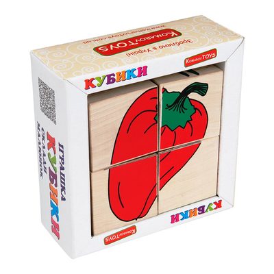 

Развивающие кубики Komarov toys Сложи рисунок Овощи 4 шт (Т 607) (10-382736)