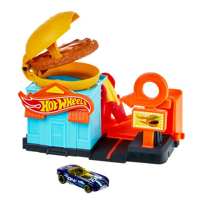 

Игровой набор Hot Wheels Необычайные приключения в городе Бургерная (FRH28/GPD09) (10-553938)
