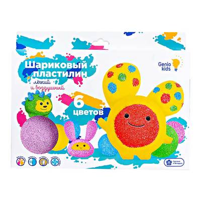 

Набор для лепки Genio Kids Шариковый пластилин 6 цветов (TA1802) (10-546343)