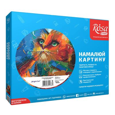 

Набор для акриловой росписи по номерам Rosa start Bright Cat (N00013219) (10-547933)