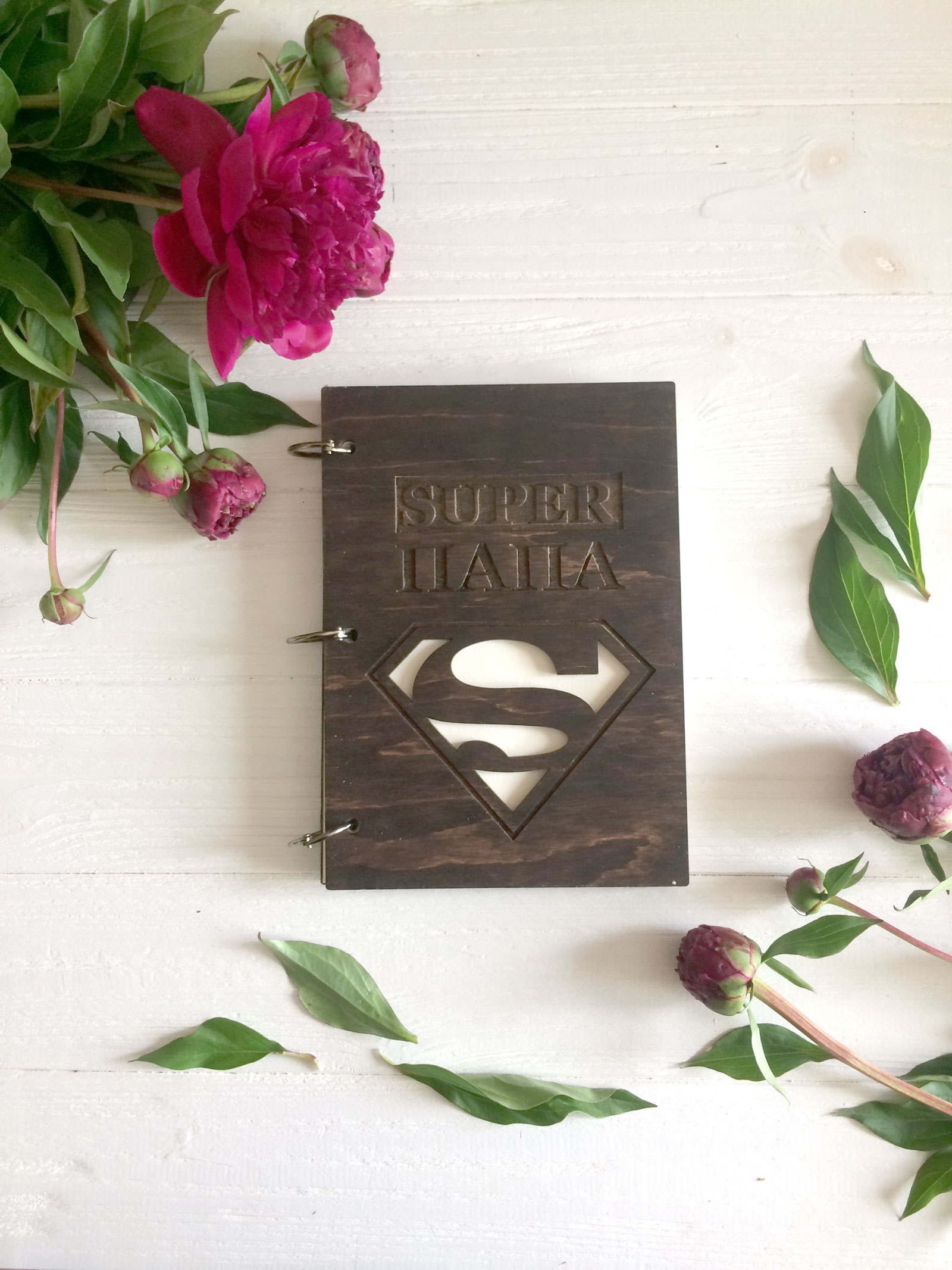 

Деревянный Блокнот FUN ERA "Super ПАПА" А5 Палисандр (359)