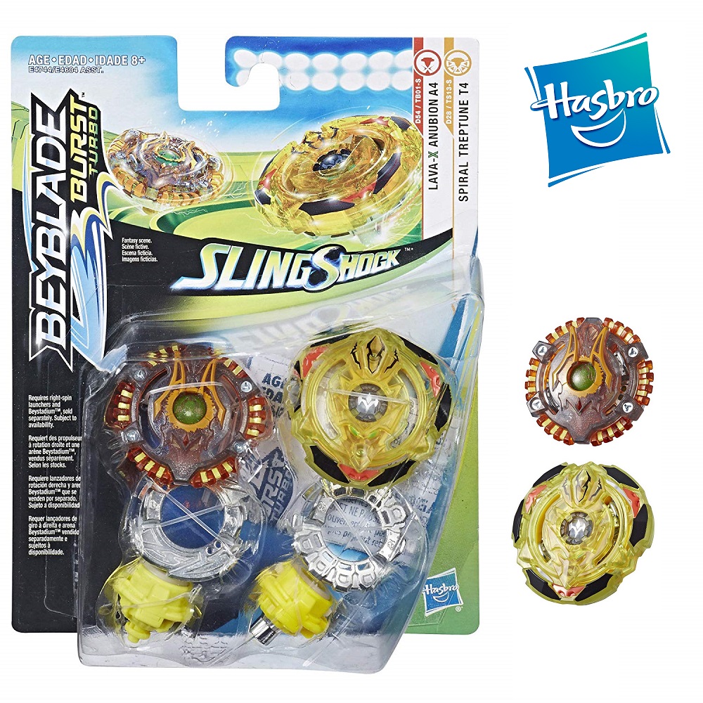 

Beyblade Turbo Slingshock Hasbro Spiral Treptune T4 and Lava-X Anubion A4(3156)