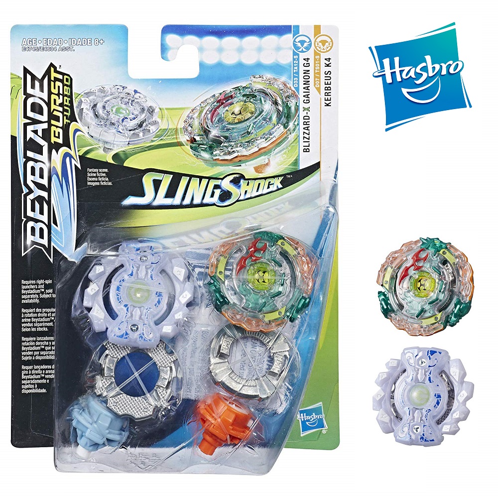 

Beyblade Turbo Slingshock Hasbro Kerbeus K4 and Blizzard-X Gianon G4(3159)