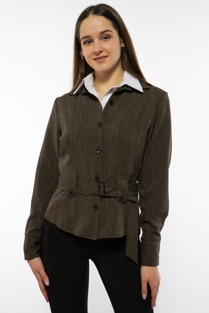 

Пиджак женский с поясом Time of Style 118P106 38 Коричневый