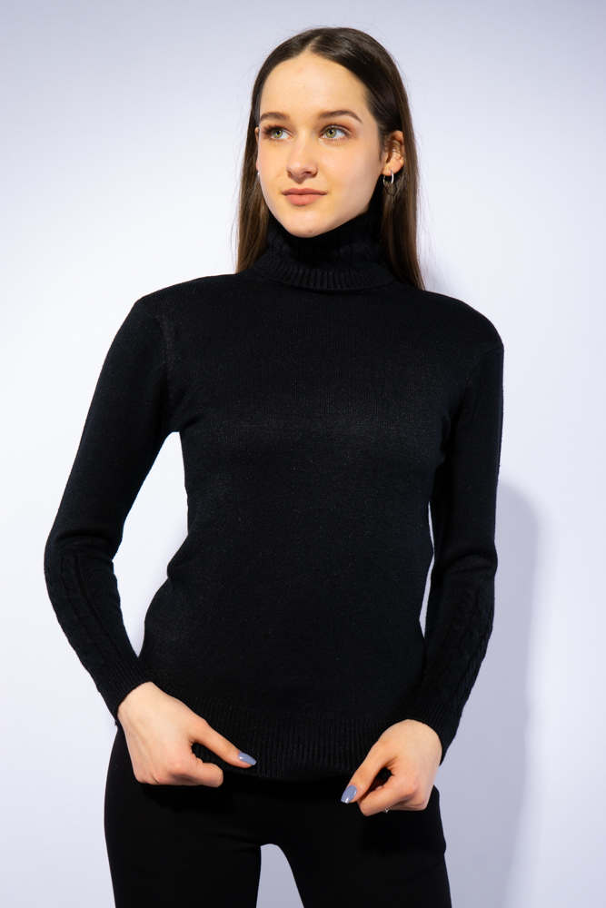 

Гольф женский комбинированной вязки Time of Style 120PZEL011 S-M Черный