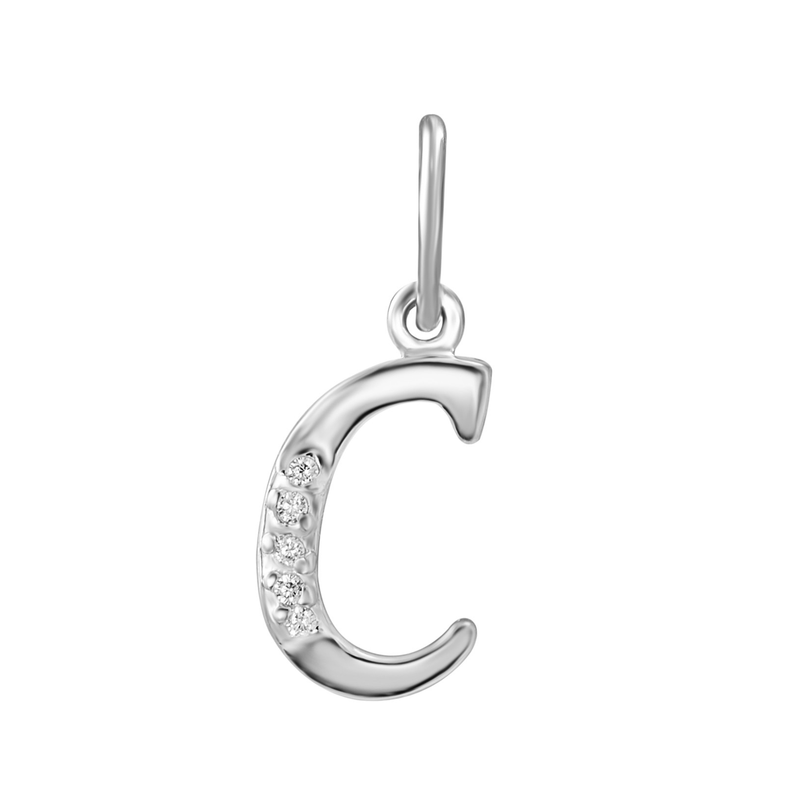 

Серебряный подвес буква "С" HARMONY c30266 бел c30266