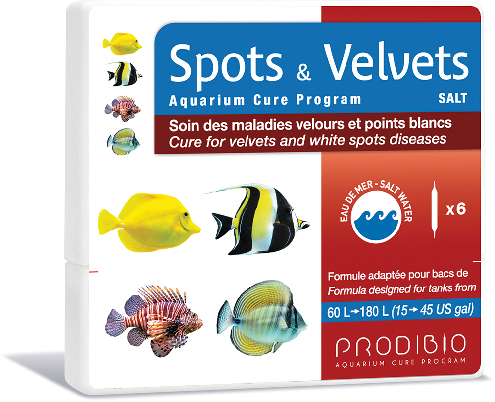 

Средство против криптокариона и оодиниума в рыбном аквариуме Prodibio Spots & Velvets Salt 6 ампул (3594200006124)