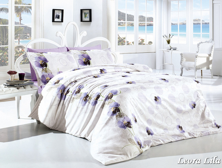 

Комплект постельного белья First Choice Ранфорс 200x220 Leora Lila