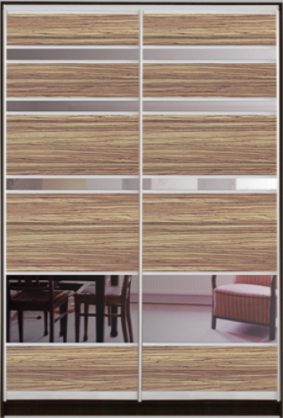 

Шкаф купе Luxe Studio Стандарт-2 ДСП/Зеркало-6 1100x2200x450 двухдверный