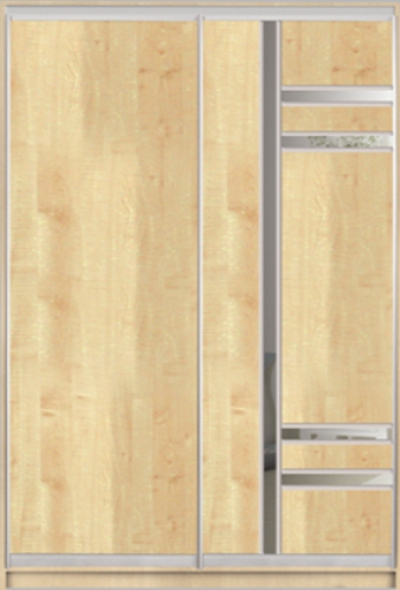 

Шкаф купе Luxe Studio Стандарт-2 ДСП/Зеркало-2 1600x2200x450 двухдверный