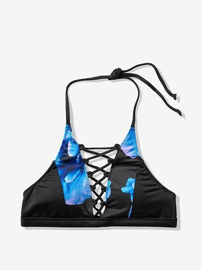 

Верхняя часть купальника Victoria's Secret 1049079976 XS Черная с синим