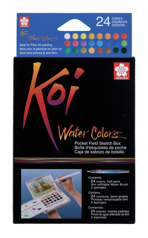 

Краски акварельные KOI WATERCOLORS SKETCHBOX Sakura набор 24цв. (84511388956)