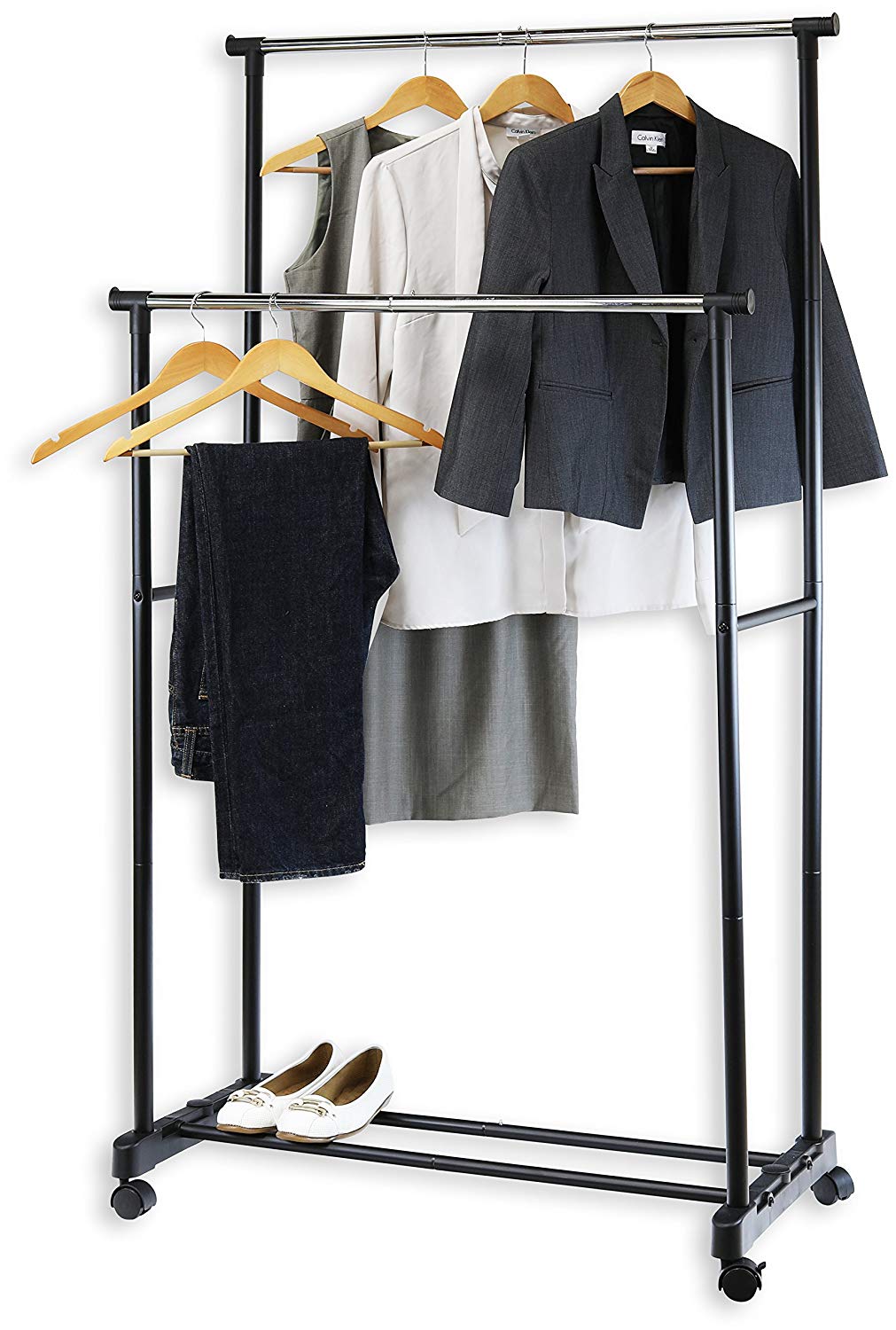 

Вешалка стойка для одежды напольная двойная телескопическая - Double Pole Clothes Horse